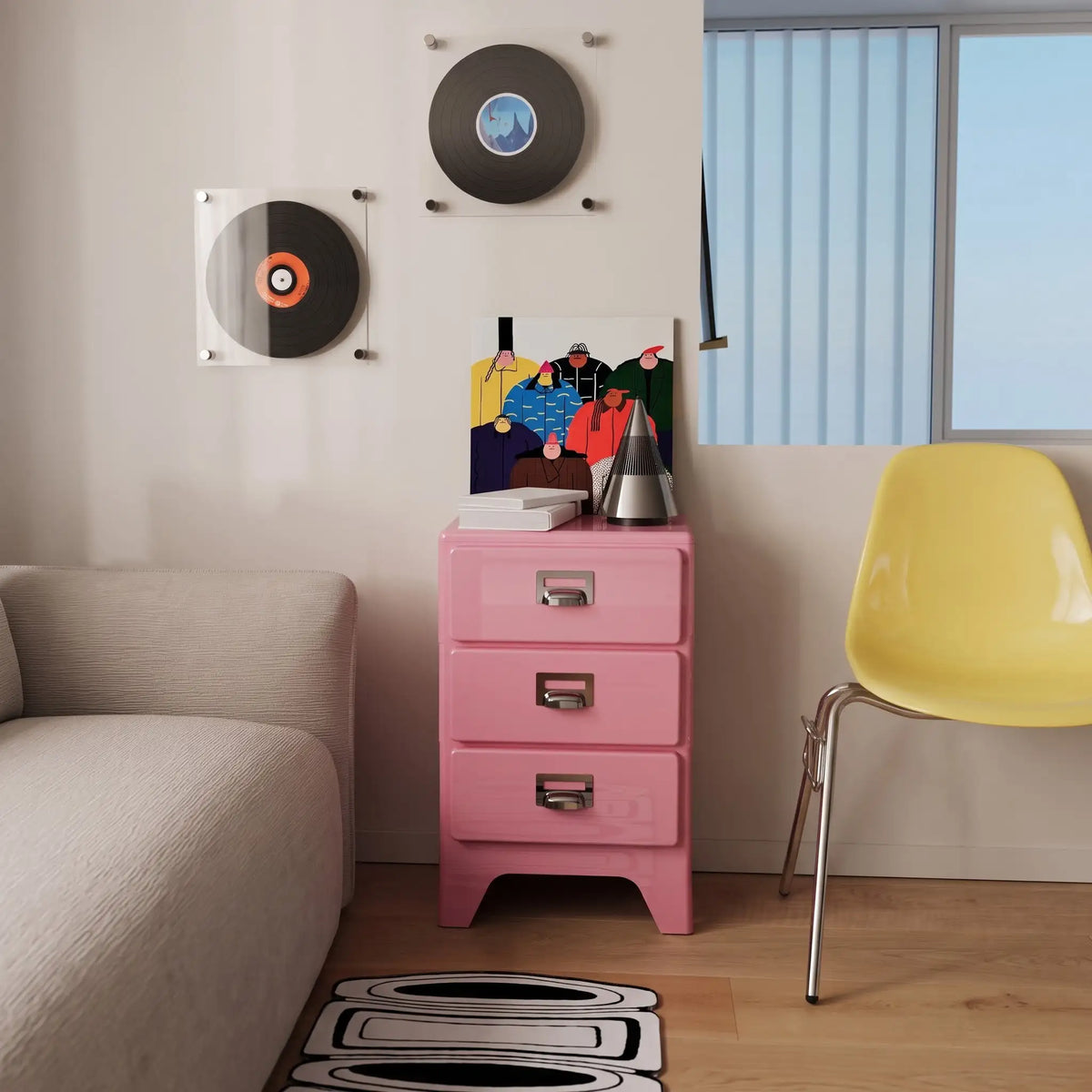 KKUSO ABS 3-DRAWER CABINET - MILO SOFT PINK