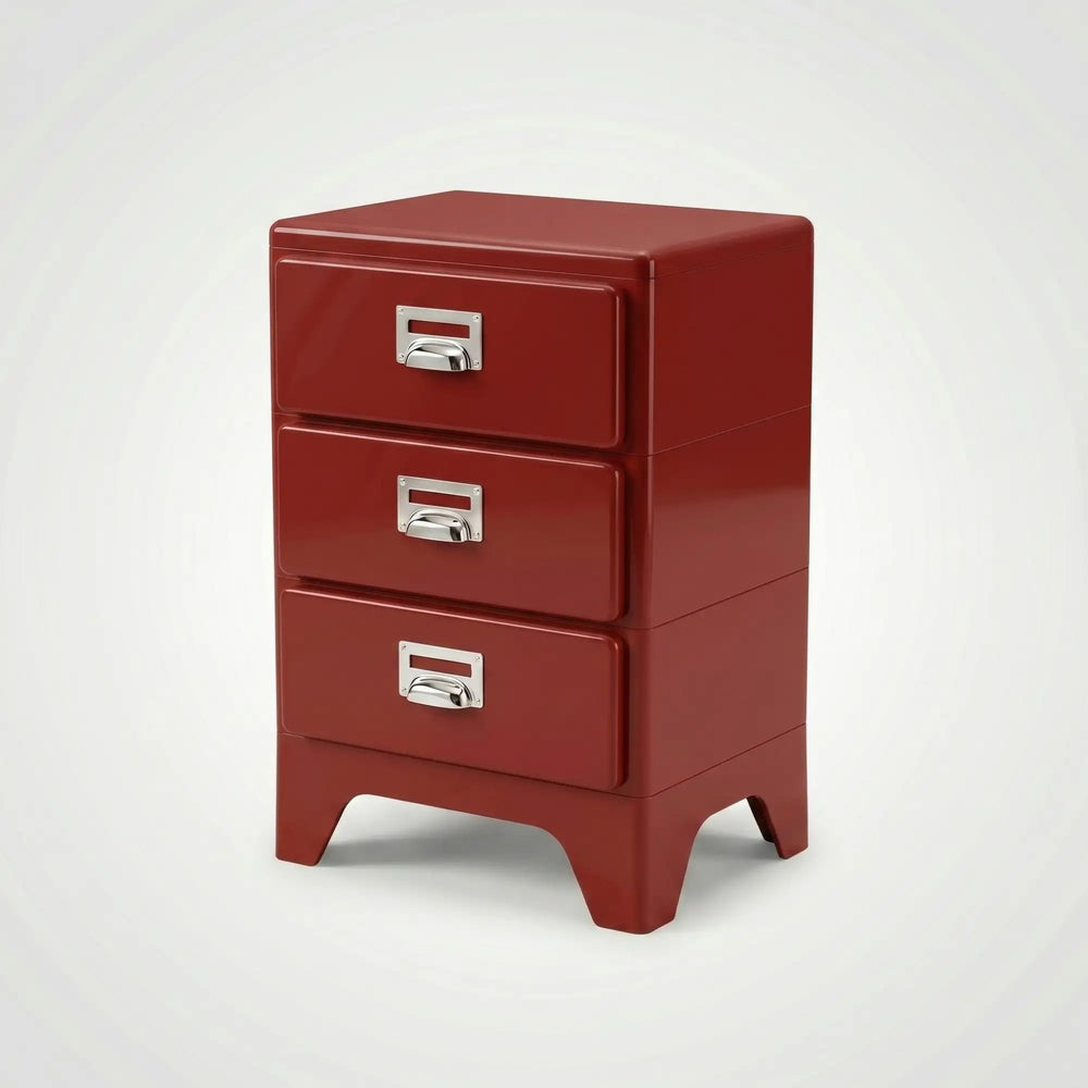 KKUSO ABS 3-DRAWER CABINET - MILO CHERRY RED