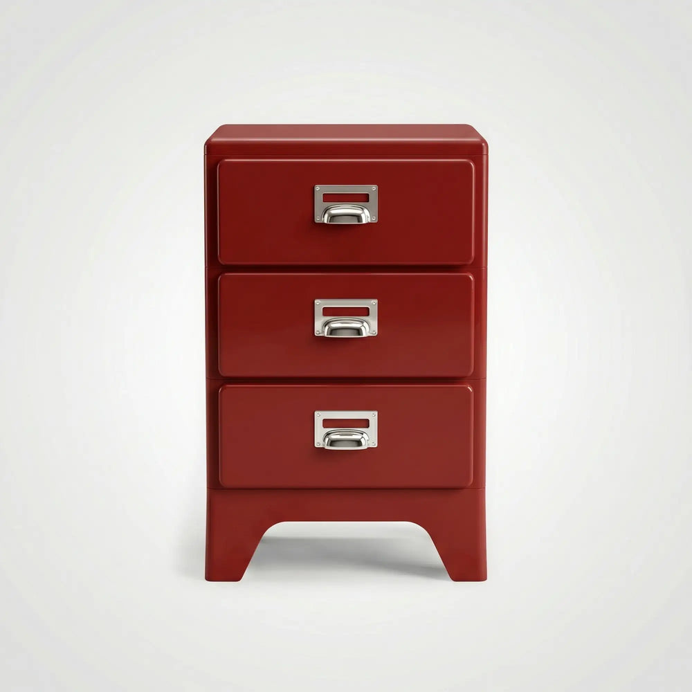 KKUSO ABS 3-DRAWER CABINET - MILO CHERRY RED