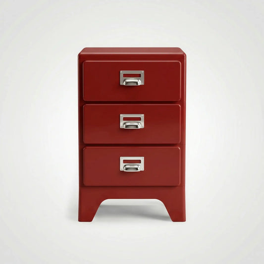 KKUSO ABS 3-DRAWER CABINET - MILO CHERRY RED
