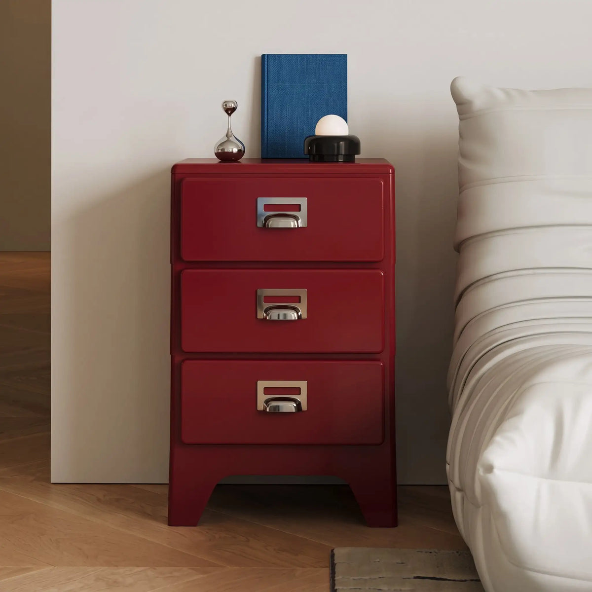 KKUSO ABS 3-DRAWER CABINET - MILO CHERRY RED