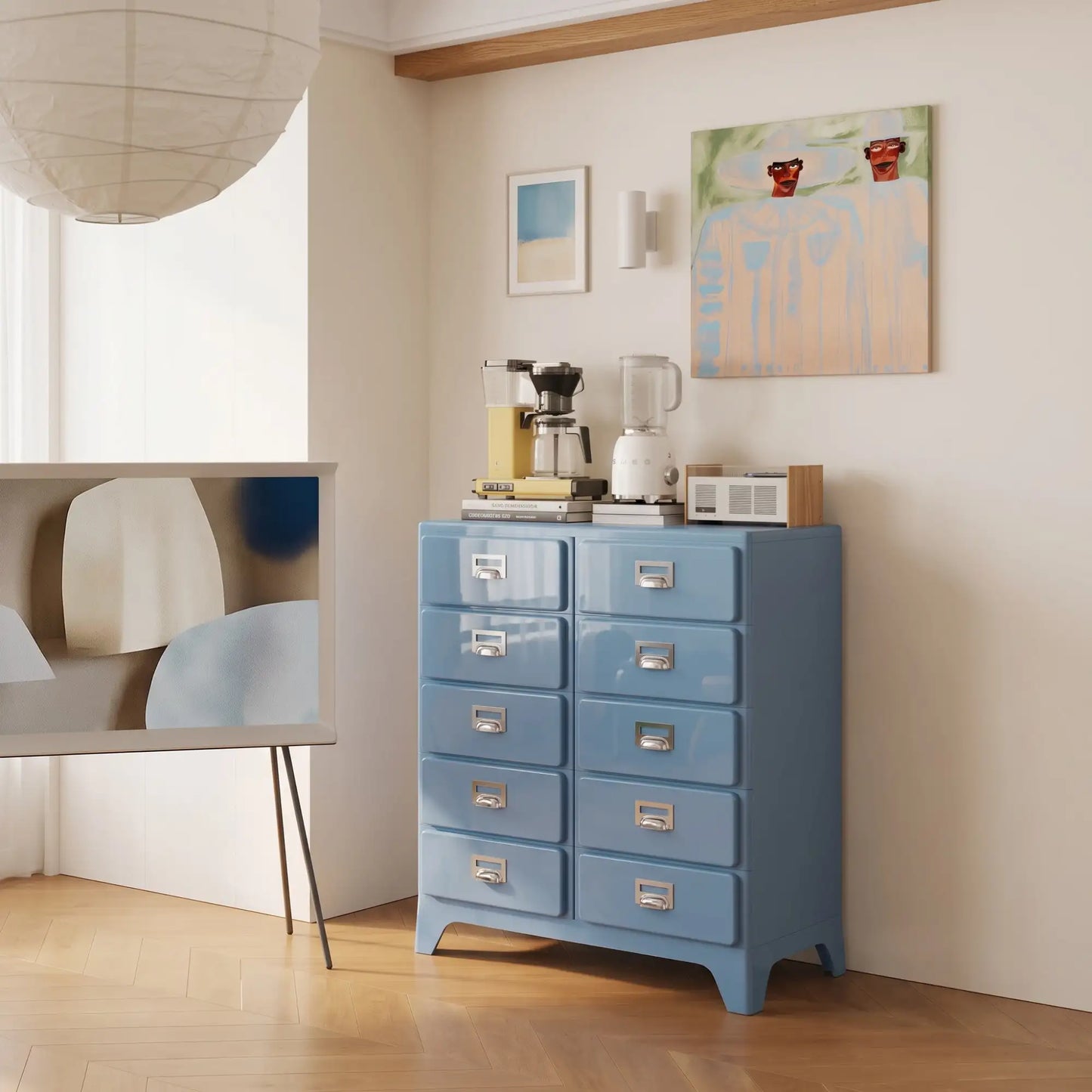 KKUSO ABS 5-DRAWER CABINET - MILO TWINS POWDER BLUE