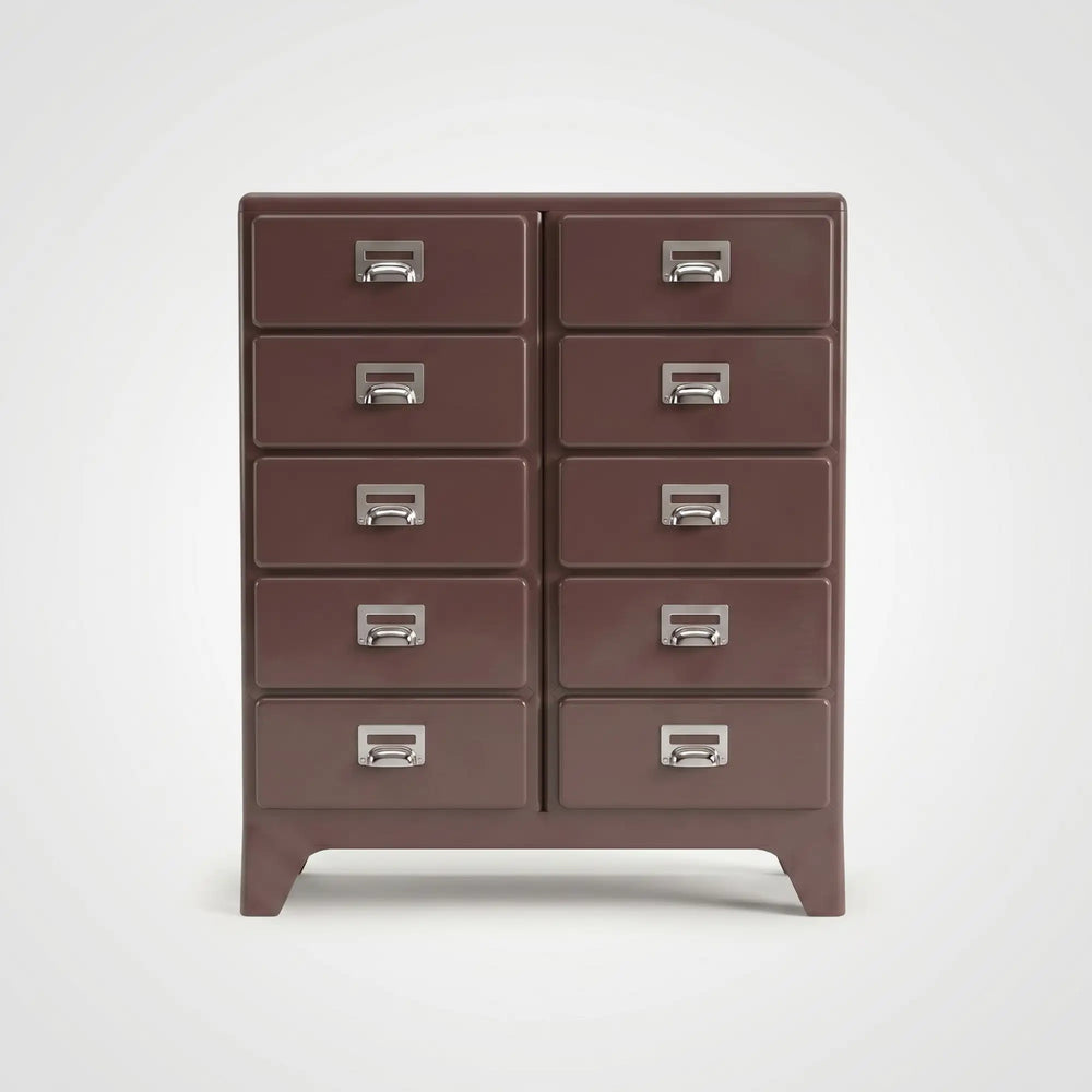 KKUSO ABS 5-DRAWER CABINET - MILO TWINS MAROON RED