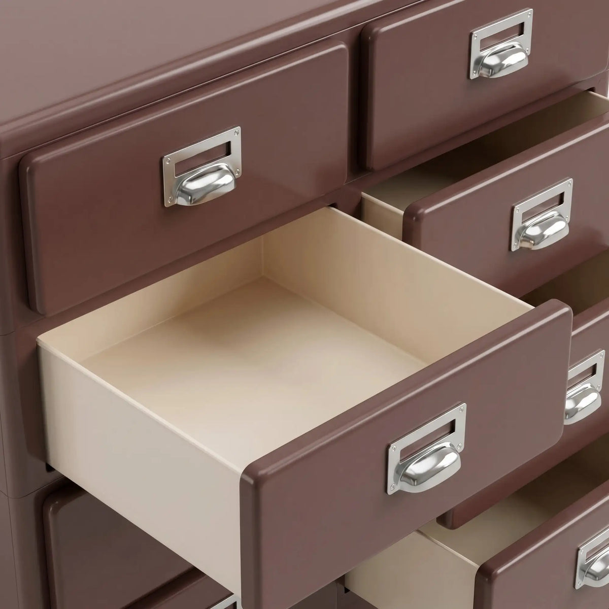 KKUSO ABS 5-DRAWER CABINET - MILO TWINS MAROON RED