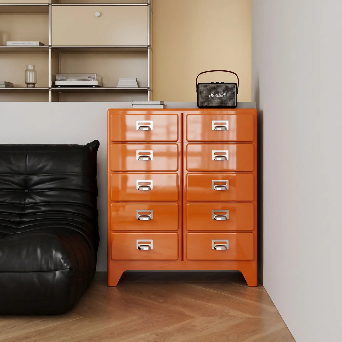 KKUSO ABS 5-DRAWER CABINET - MILO TWINS RETRO ORANGE