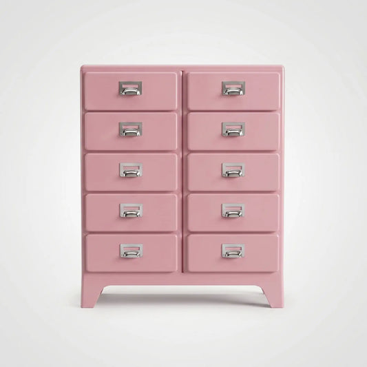 KKUSO ABS 5-DRAWER CABINET - MILO TWINS SOFT PINK