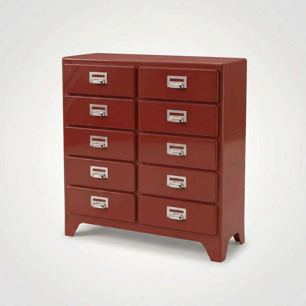 KKUSO ABS 5-DRAWER CABINET - MILO TWINS CHERRY RED