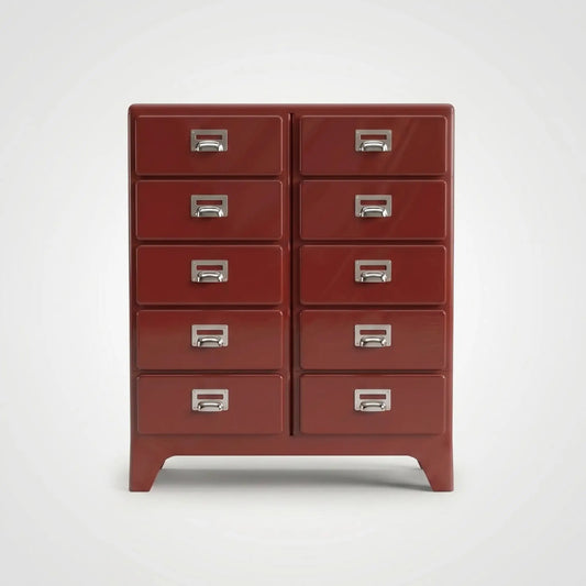 KKUSO ABS 5-DRAWER CABINET - MILO TWINS CHERRY RED