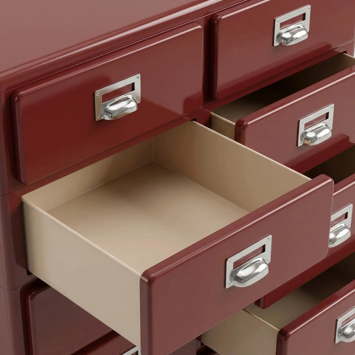KKUSO ABS 5-DRAWER CABINET - MILO TWINS CHERRY RED