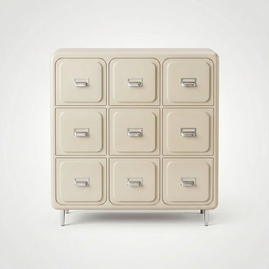 KKUSO WOODEN 9-DRAWER CABINET - NORA  ALMOND MILK