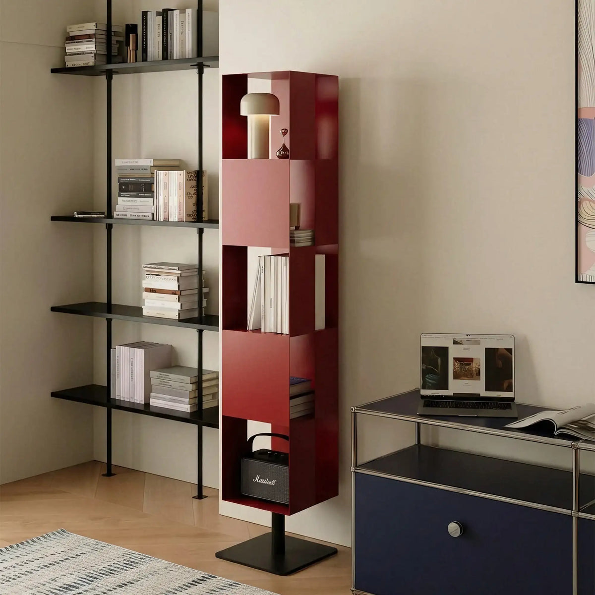 KKUSO METAL SHELF - CUBI BORDEAUX RED