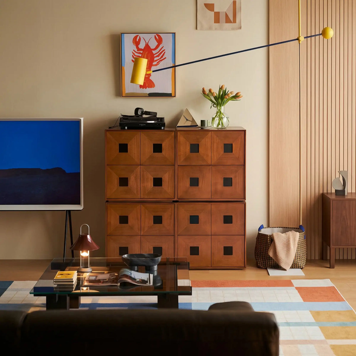 KKUSO WOODEN 2-DRAWER CABINET - OAKI WARM WALNUT