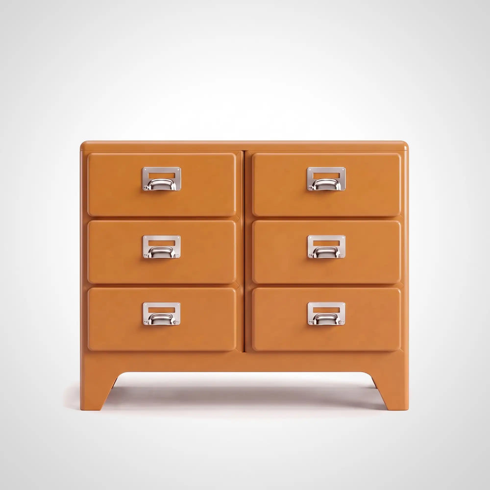 KKUSO ABS 6-DRAWER CABINET - MILO TWINS RETRO ORANGE
