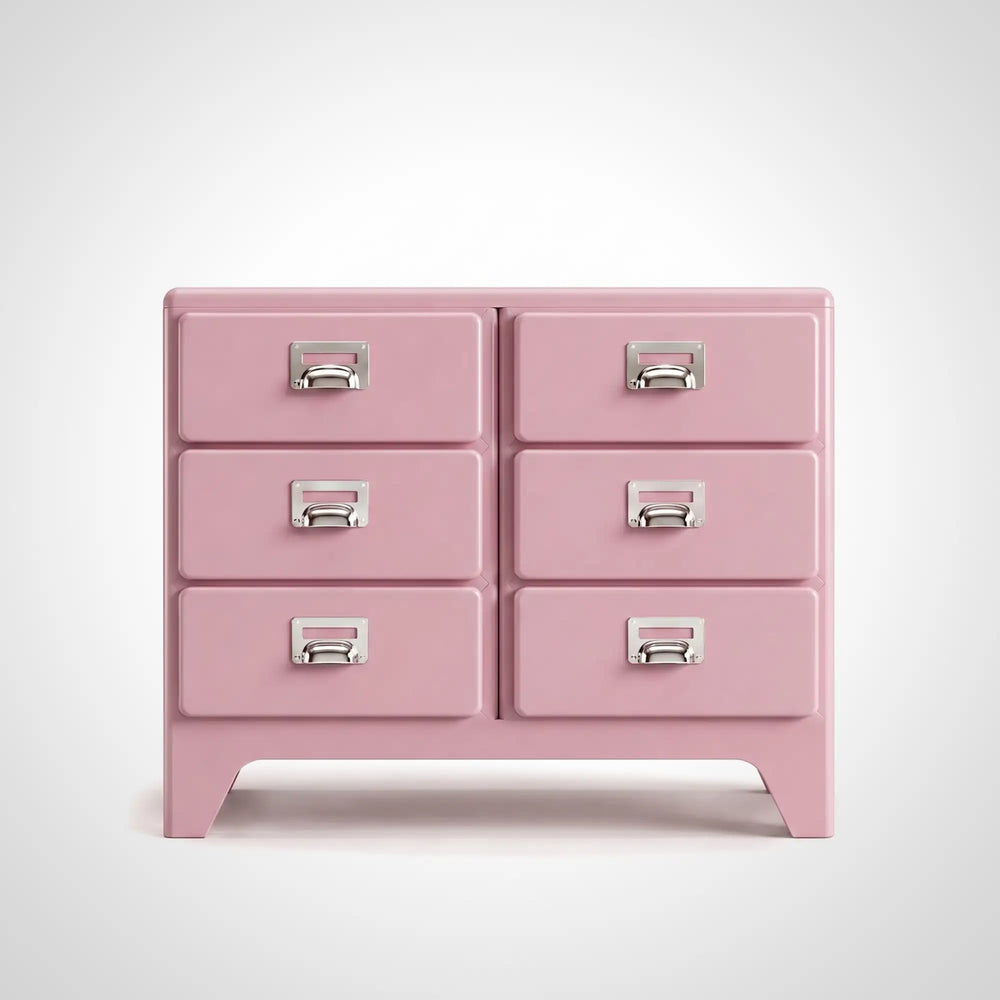KKUSO ABS 6-DRAWER CABINET - MILO TWINS SOFT PINK