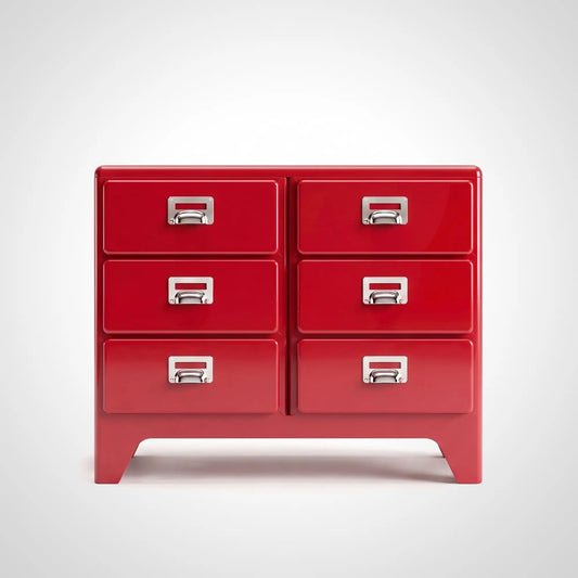 KKUSO ABS 6-DRAWER CABINET - MILO TWINS CHERRY RED