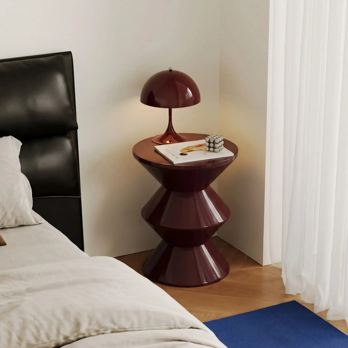 KKUSO ABS SIDE TABLE - BONGO MAROON RED