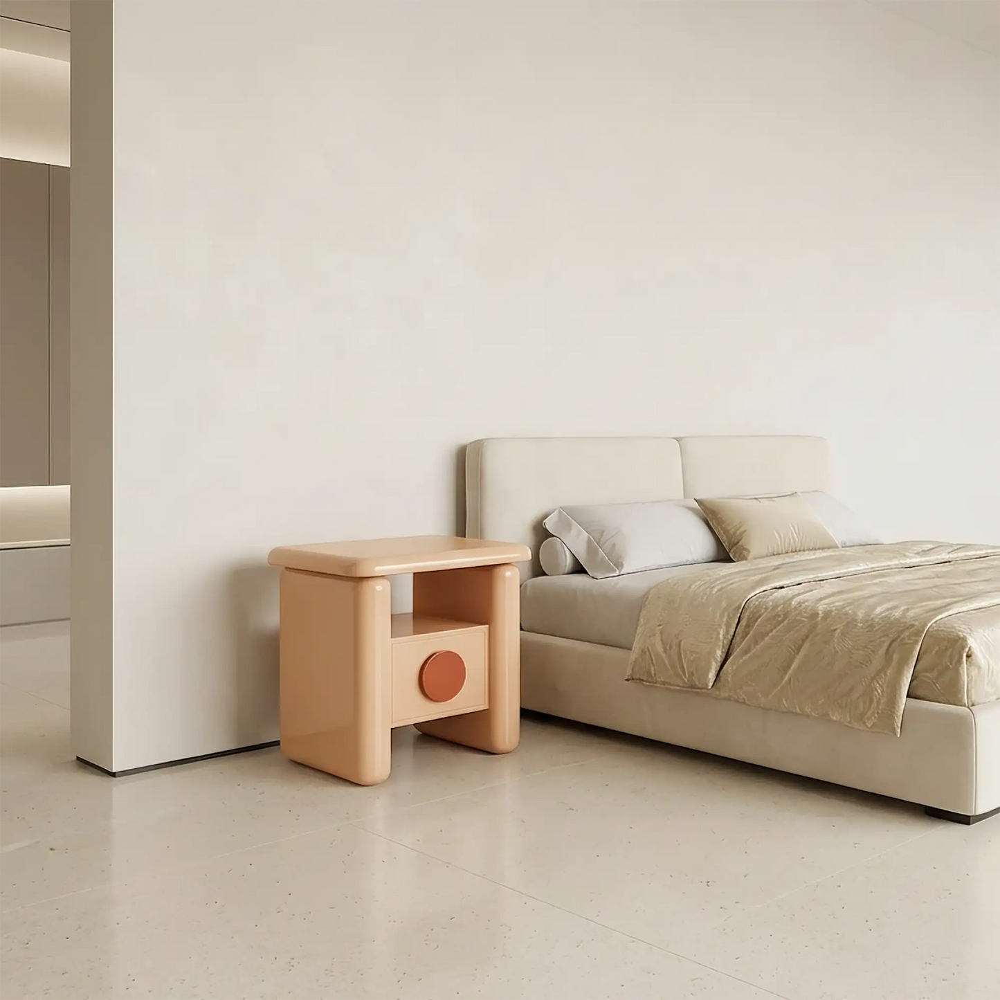 KKUSO WOODEN BEDSIDE TABLE - SUNNY