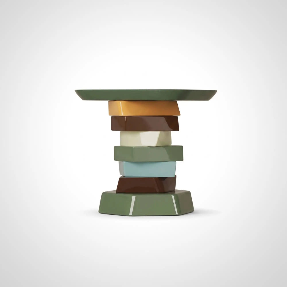 KKUSO SIDE TABLE - CHOCO CUBE MOSS GREEN