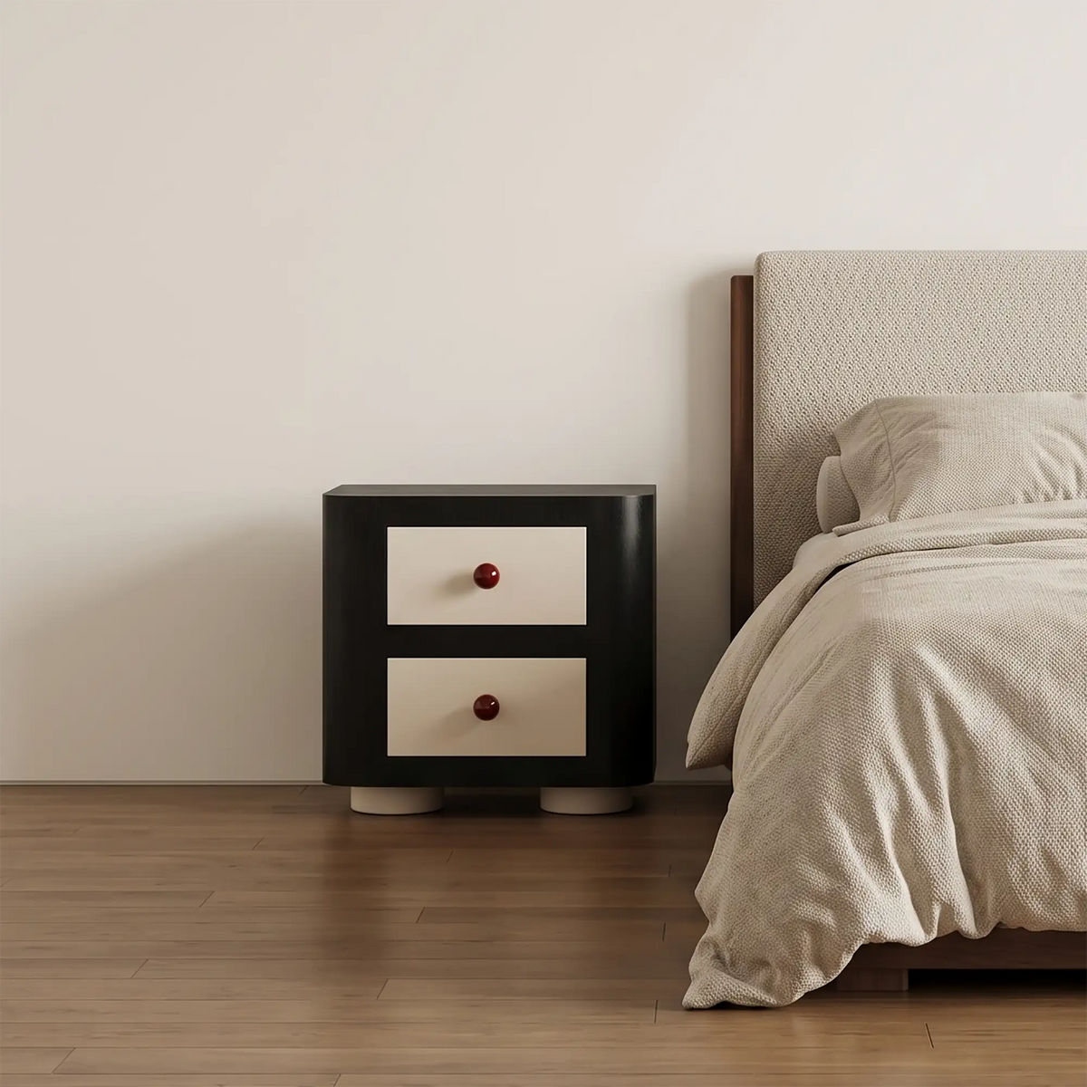 KKUSO WOODEN BEDSIDE TABLE - PINOC