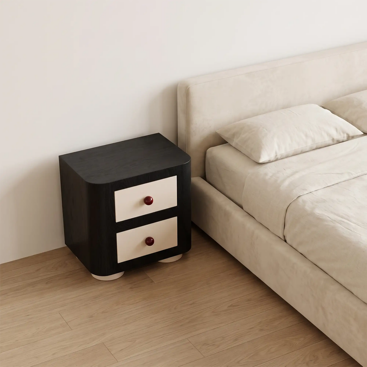 KKUSO WOODEN BEDSIDE TABLE - PINOC