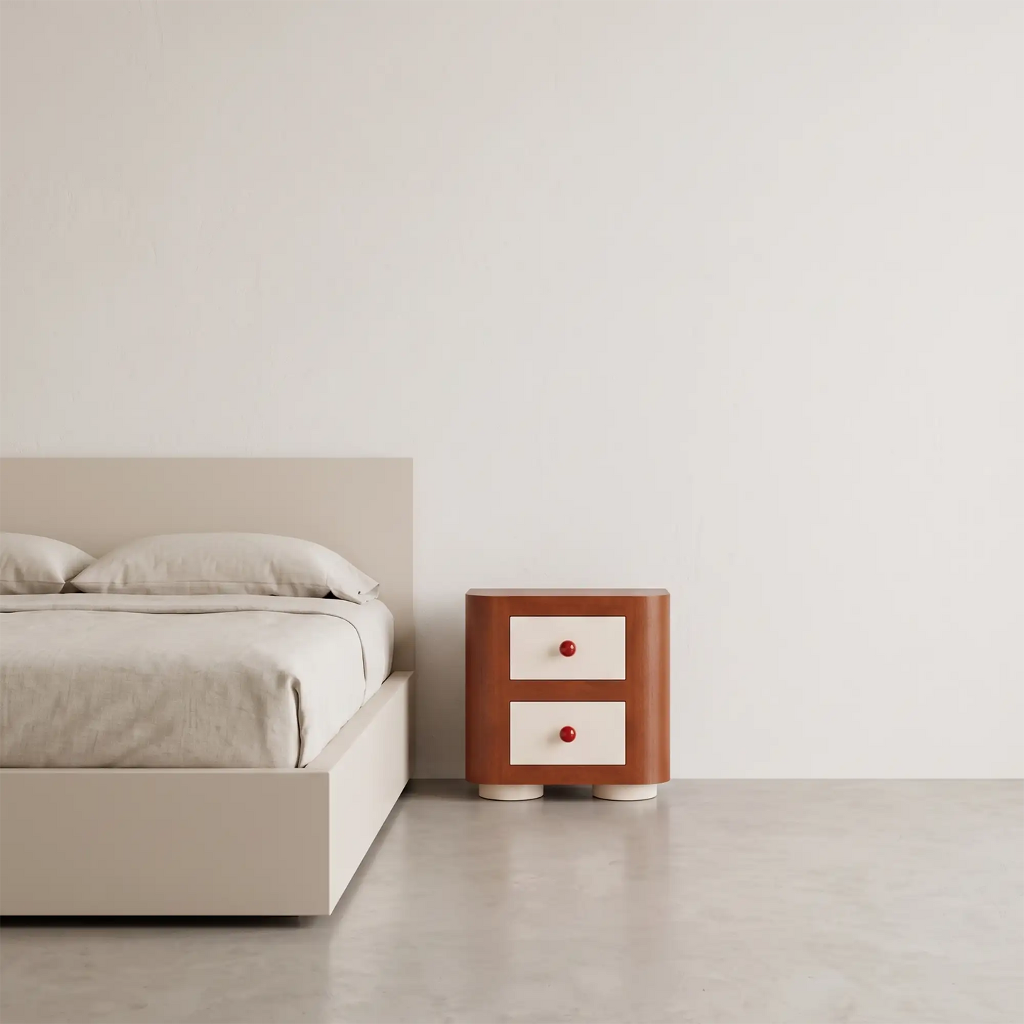 KKUSO WOODEN BEDSIDE TABLE - PINOC