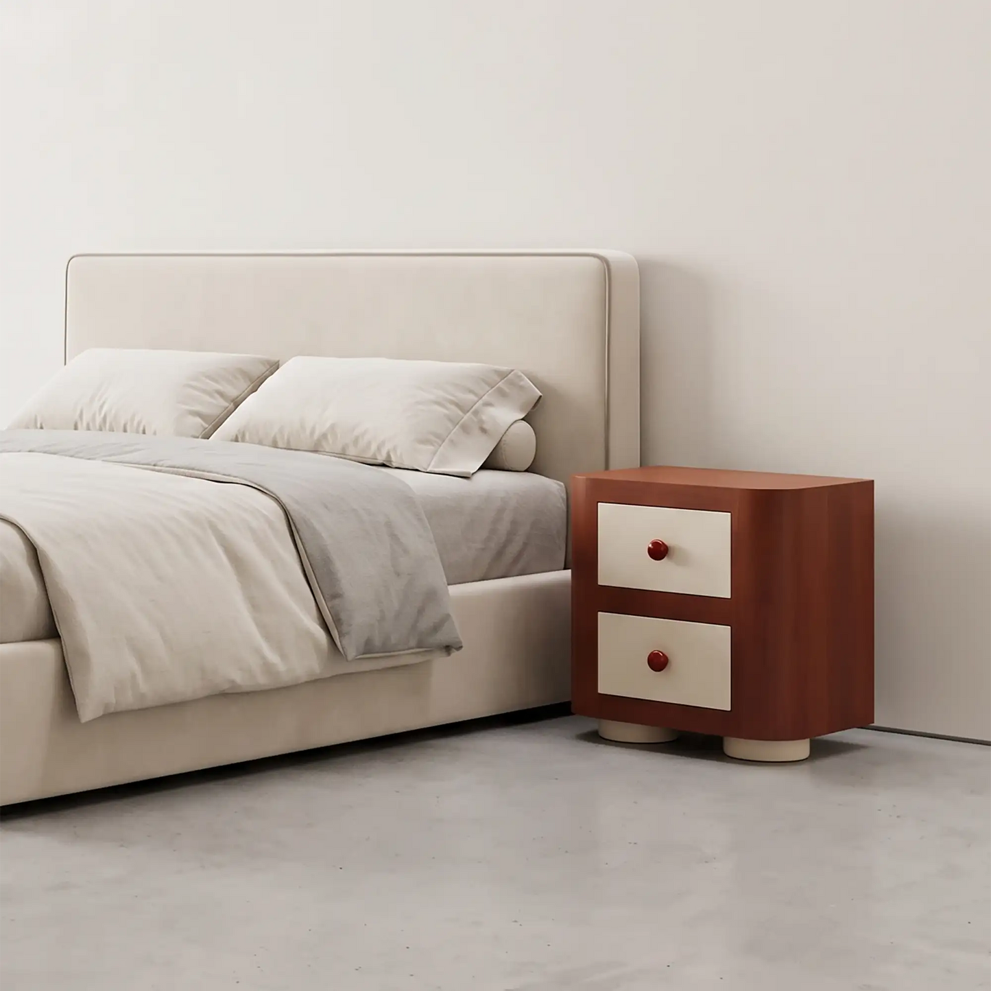 KKUSO WOODEN BEDSIDE TABLE - PINOC