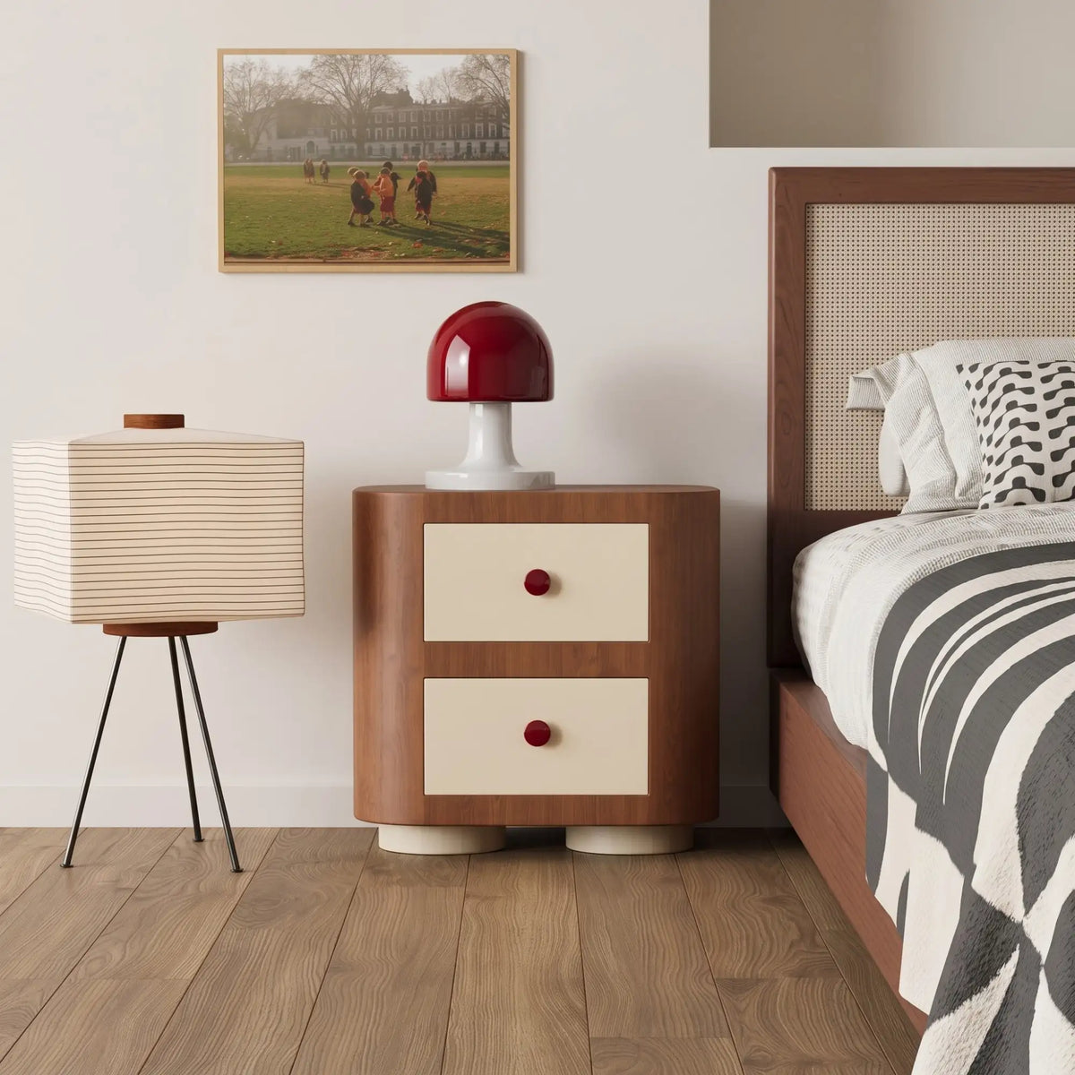 KKUSO WOODEN BEDSIDE TABLE - PINOC WARM OAK