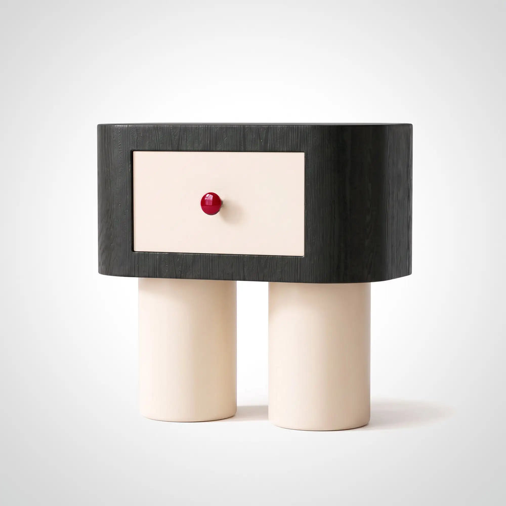 KKUSO WOODEN BEDSIDE TABLE - ROBO BLACK OAK