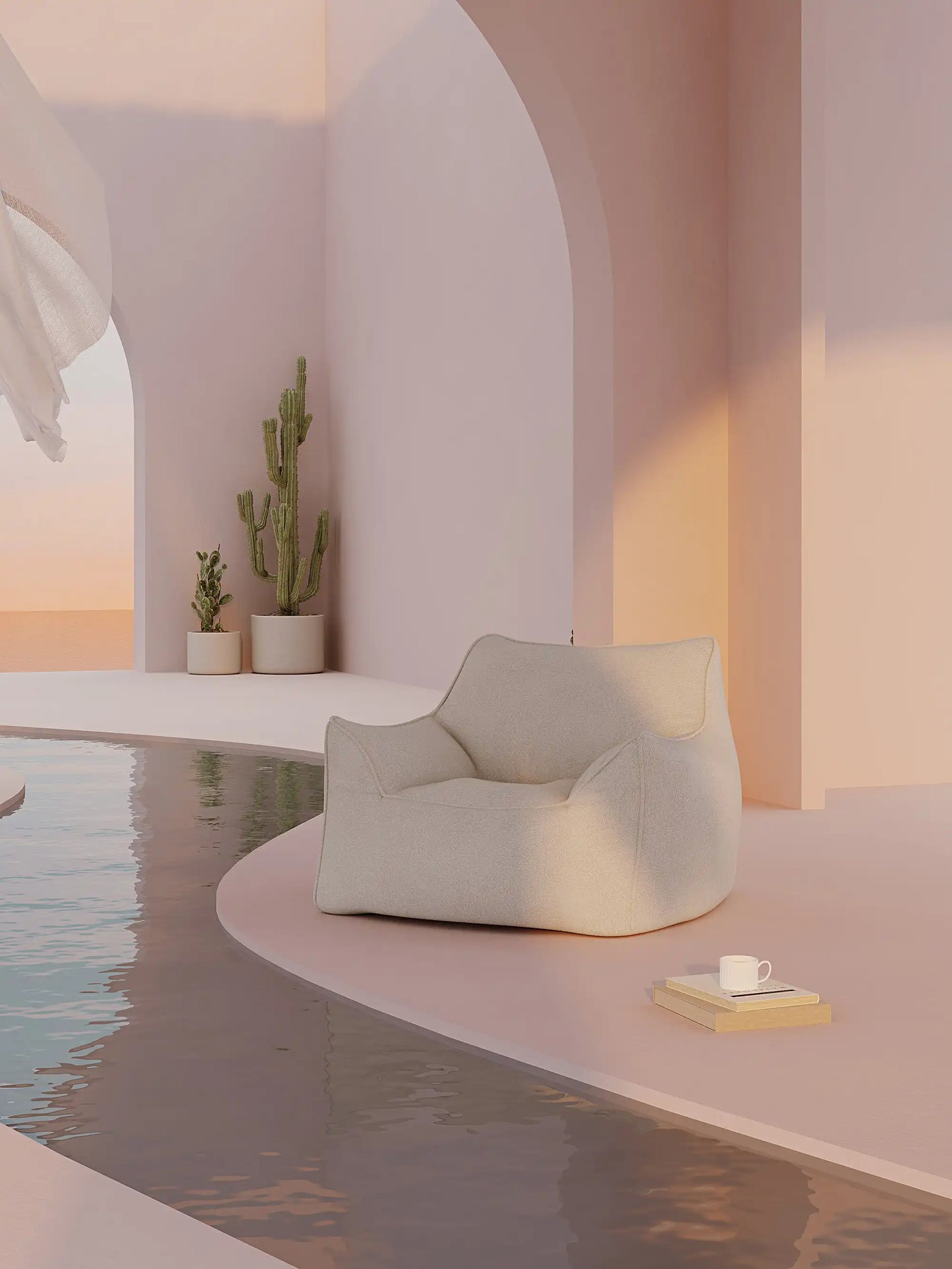 DODO LOUNGE CHAIR - TEDDY FLEECE CREAM