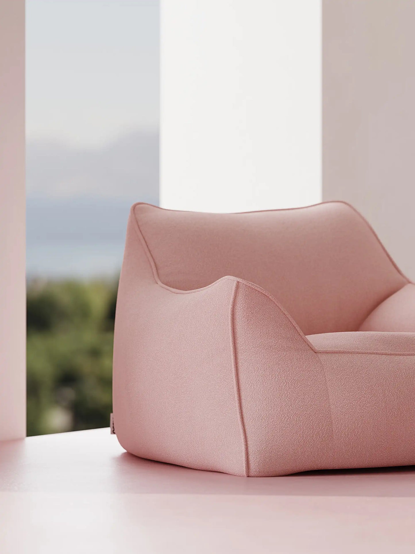 DODO LOUNGE CHAIR - TEDDY FLEECE BLUSH