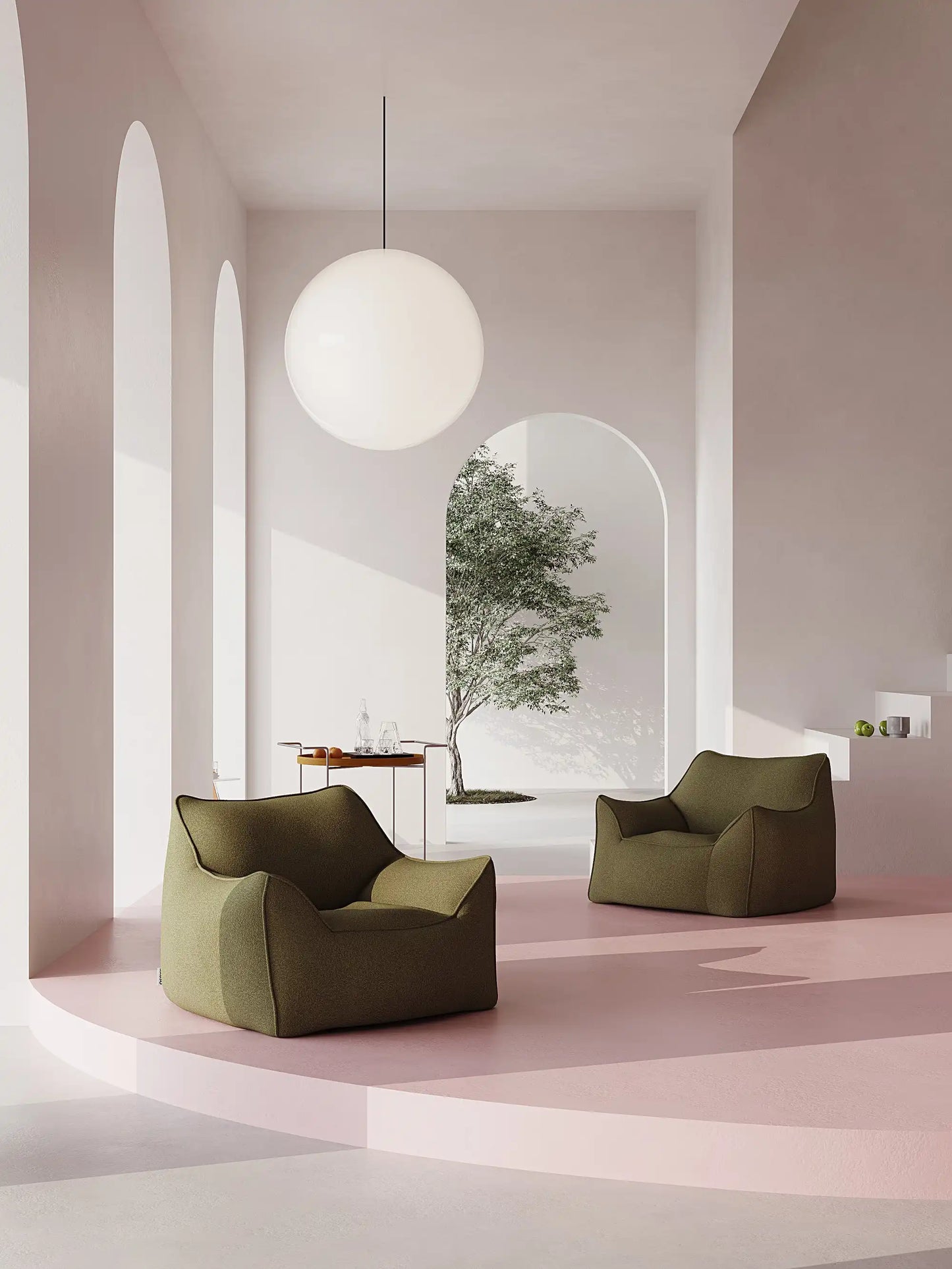 DODO LOUNGE CHAIR - TEDDY FLEECE DARK OLIVE