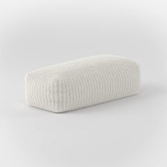 DODO TWO SEATER LOUNGE RECTANGULAR OTTOMAN-CHANNEL CORD — SOFT LINEN / FILLED OTTOMAN