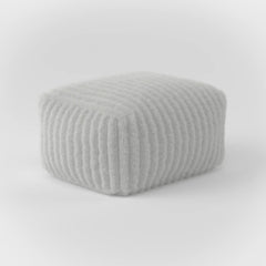 DODO LOUNGE SQUARE OTTOMAN-CHANNEL CORD — FROSTED GRAY / FILLED OTTOMAN
