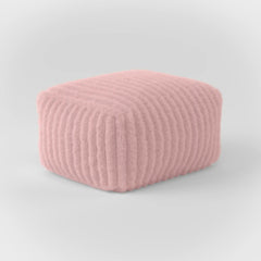 DODO LOUNGE SQUARE OTTOMAN-CHANNEL CORD — SOFT CAROL / FILLED OTTOMAN