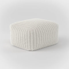 DODO LOUNGE SQUARE OTTOMAN-CHANNEL CORD — SOFT LINEN / FILLED OTTOMAN