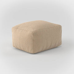DODO LOUNGE SQUARE OTTOMAN-TEDDY FLEECE — BEIGE / FILLED OTTOMAN