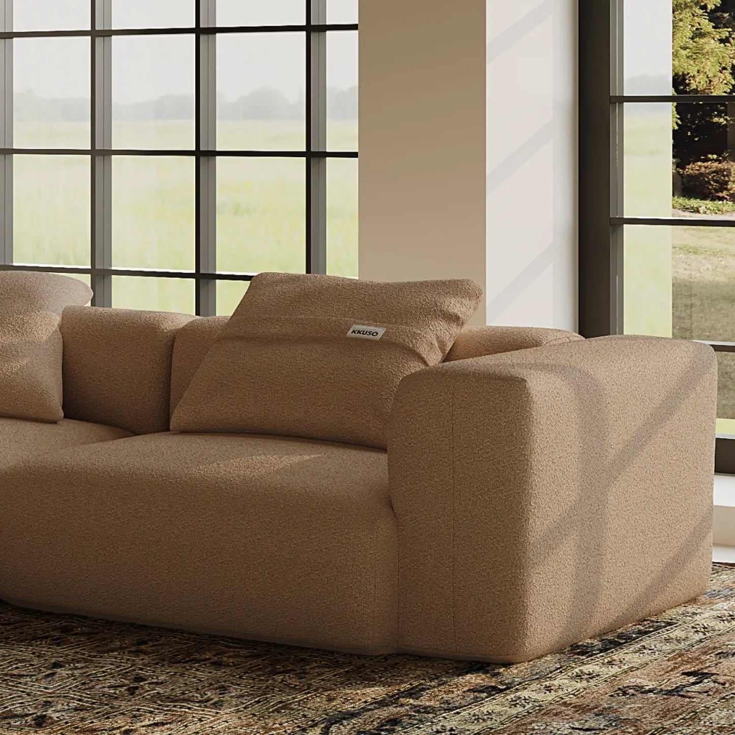 MOMO CORNER LEFT - BOUCLE CAMEL