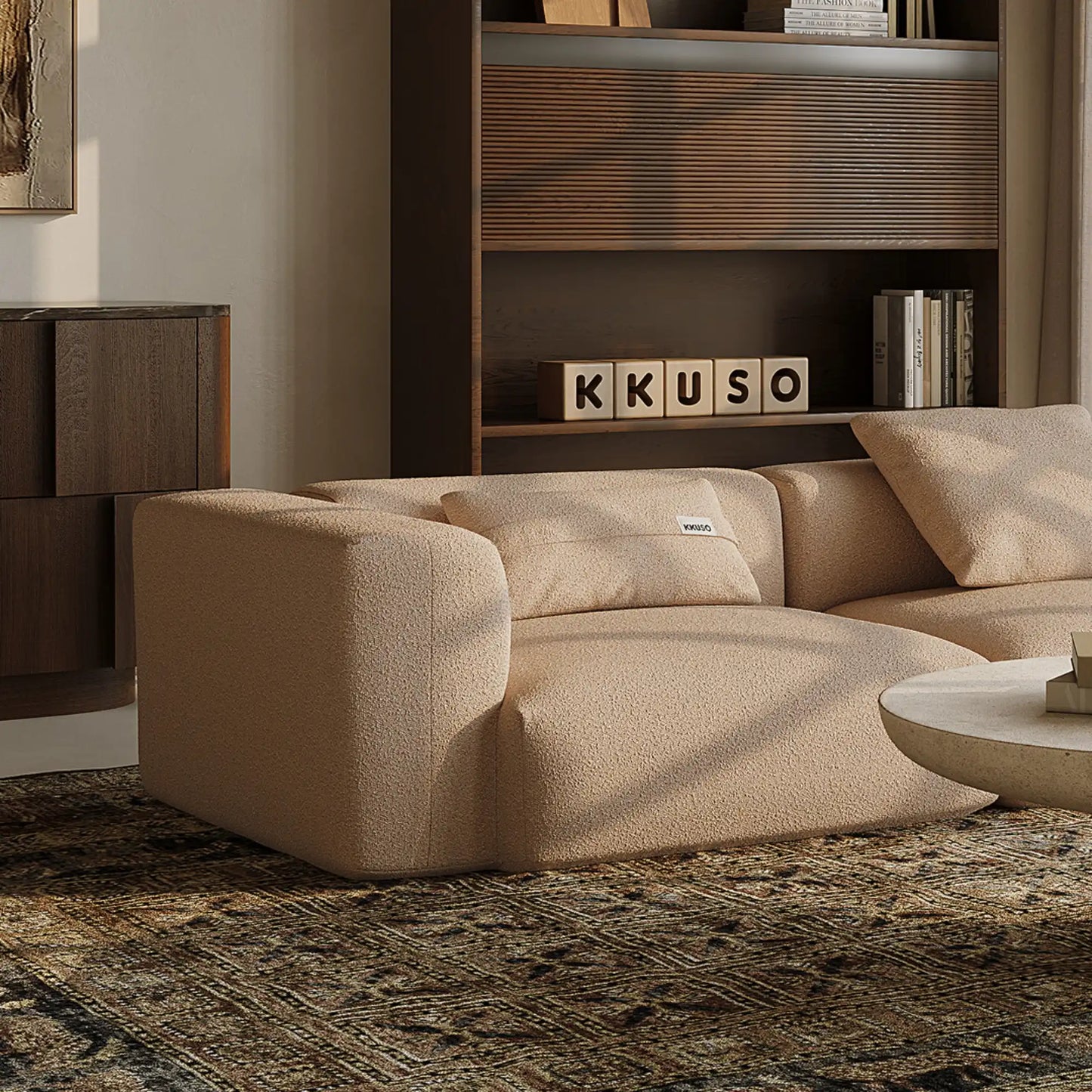 MOMO CORNER RIGHT - BOUCLE CAMEL