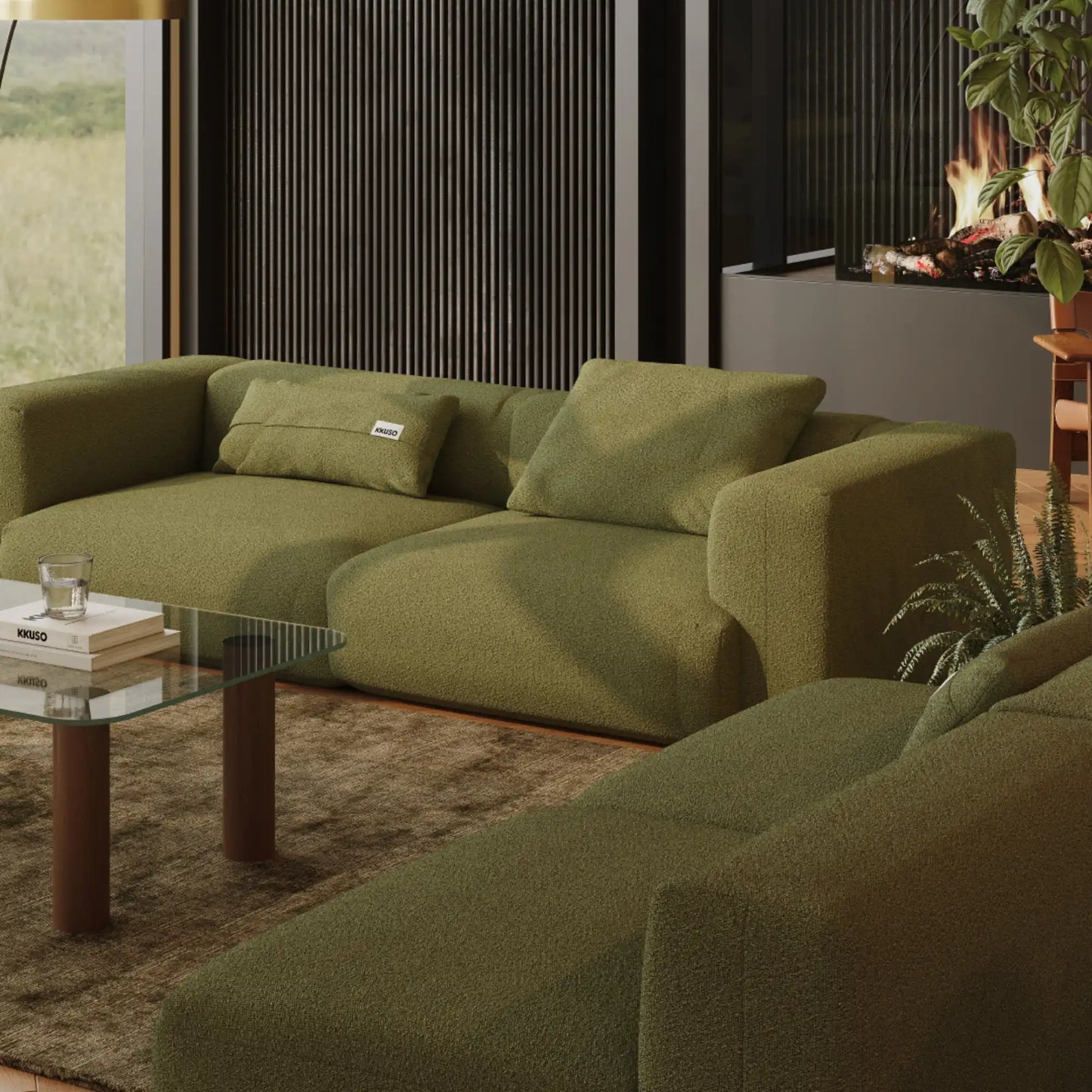 MOMO SET 1 - BOUCLE SOFT OLIVE