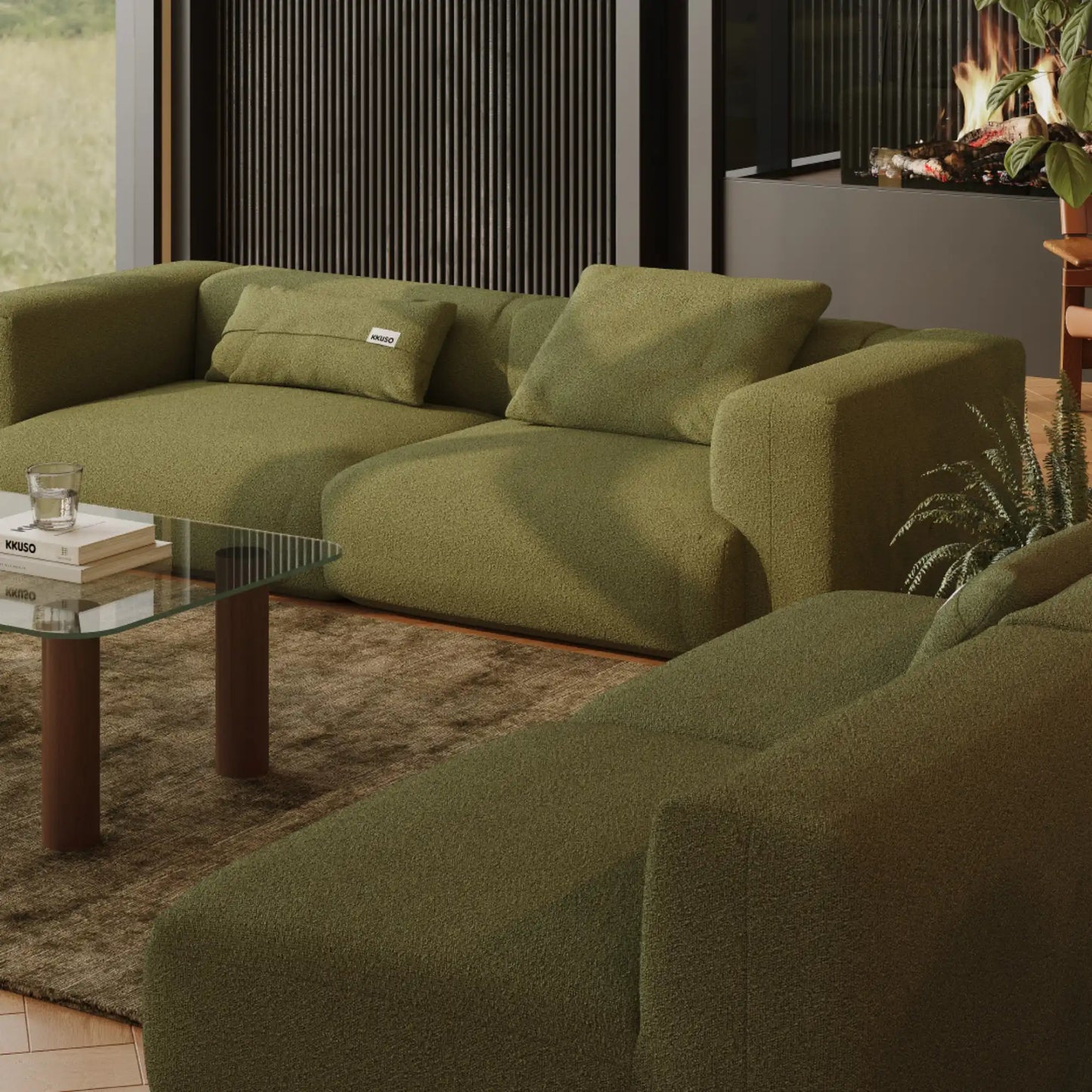 MOMO SET 3 - BOUCLE SOFT OLIVE