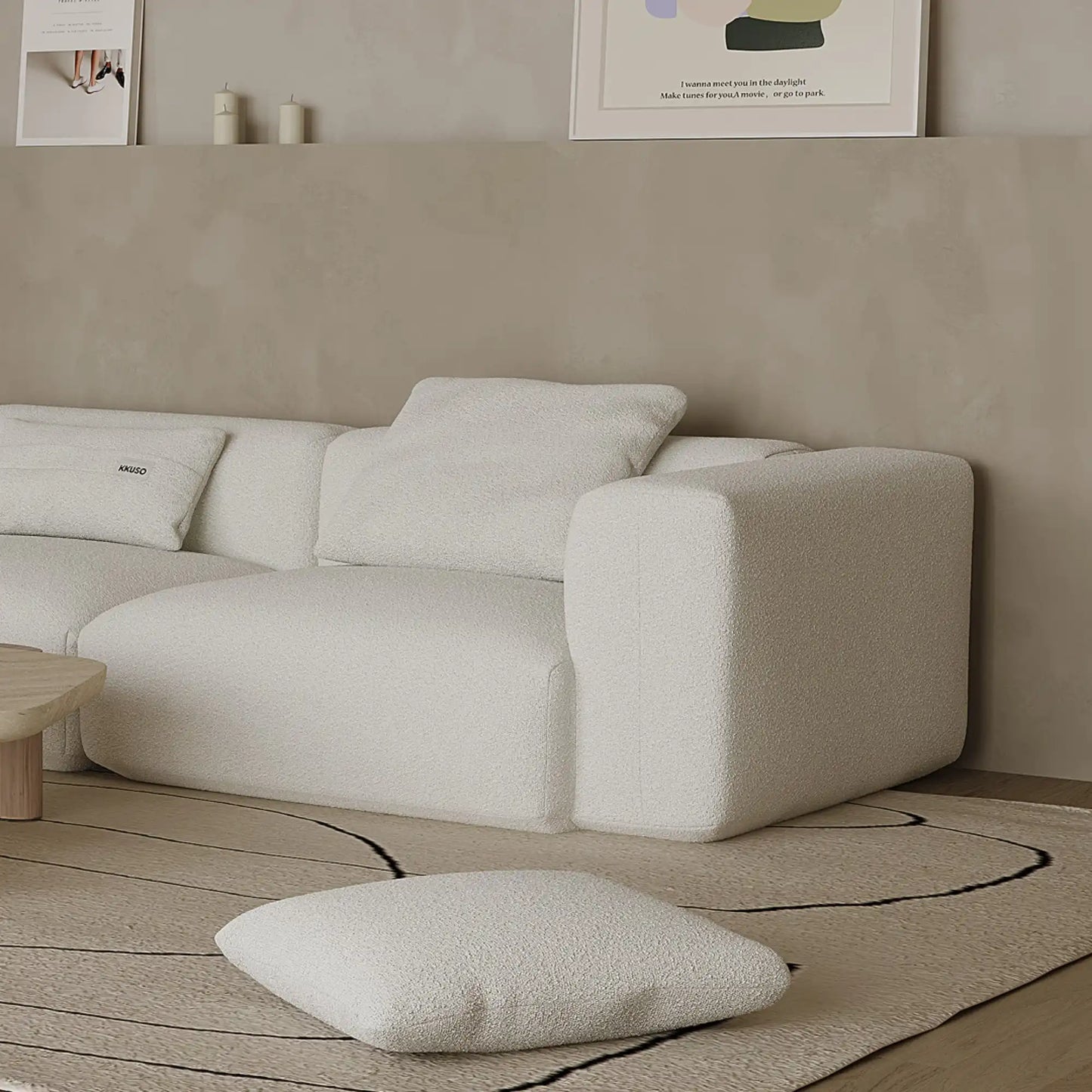 MOMO CORNER LEFT - BOUCLE SNOW WHITE