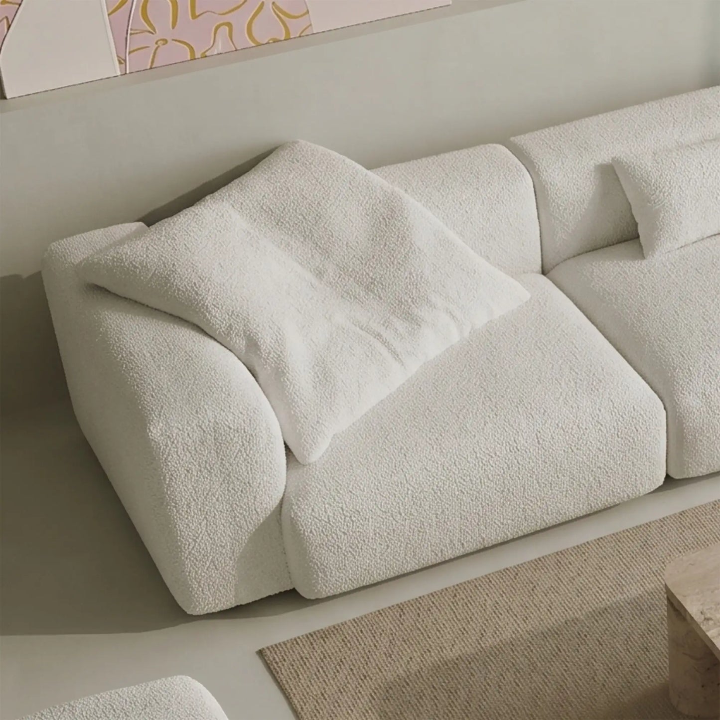 MOMO CORNER RIGHT - BOUCLE SNOW WHITE