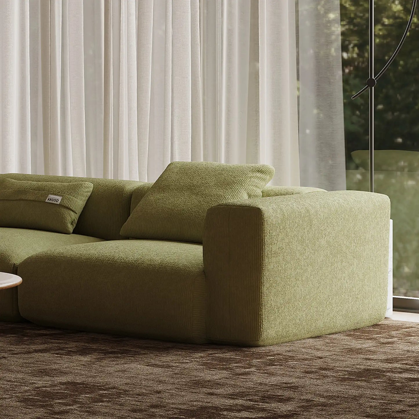 MOMO CORNER LEFT - CORDUROY OLIVE MOSS