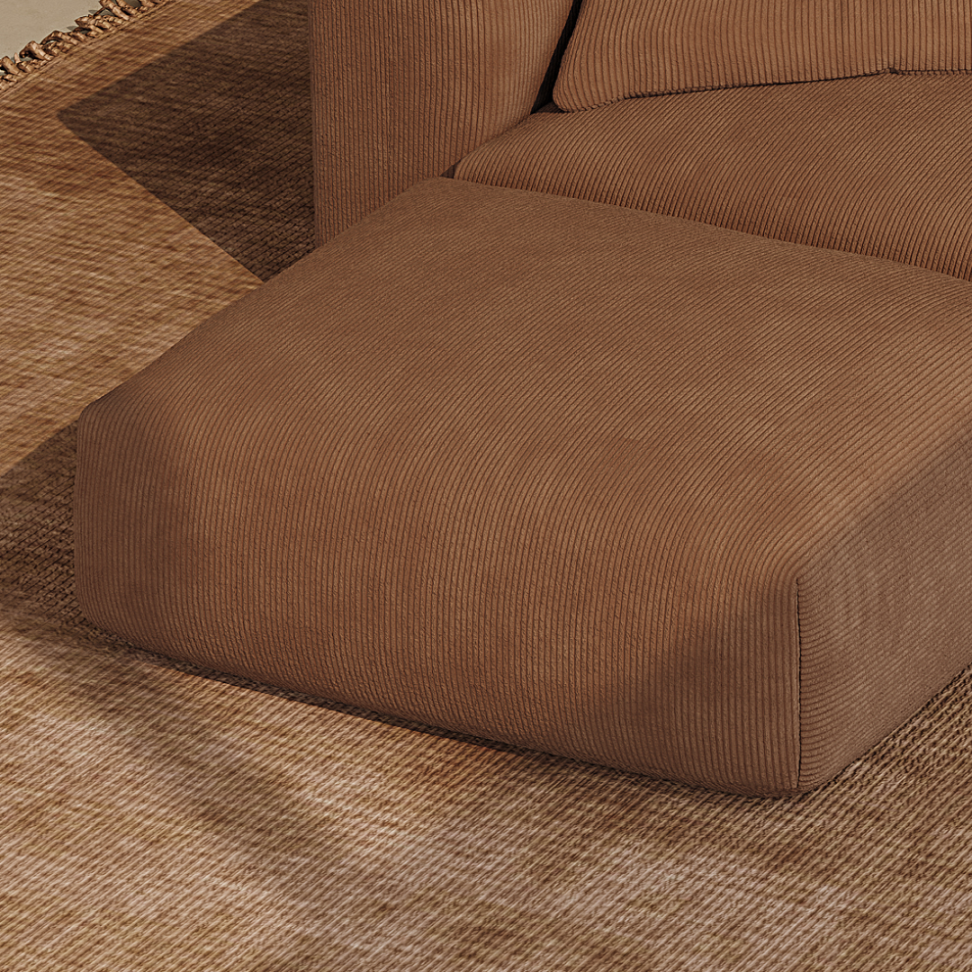 MOMO OTTOMAN - CORDUROY COCOA BROWN