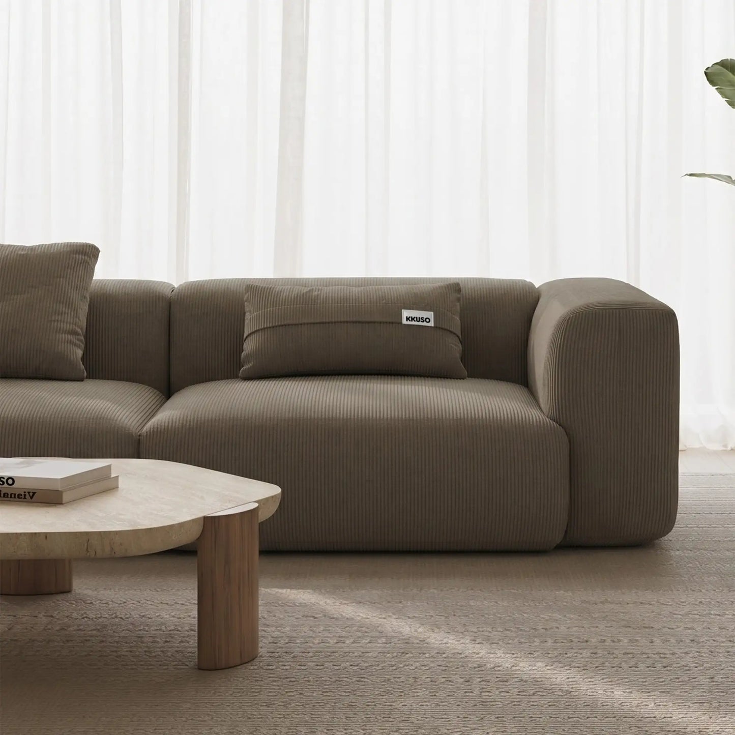 MOMO CORNER LEFT - CORDUROY STONE TAUPE