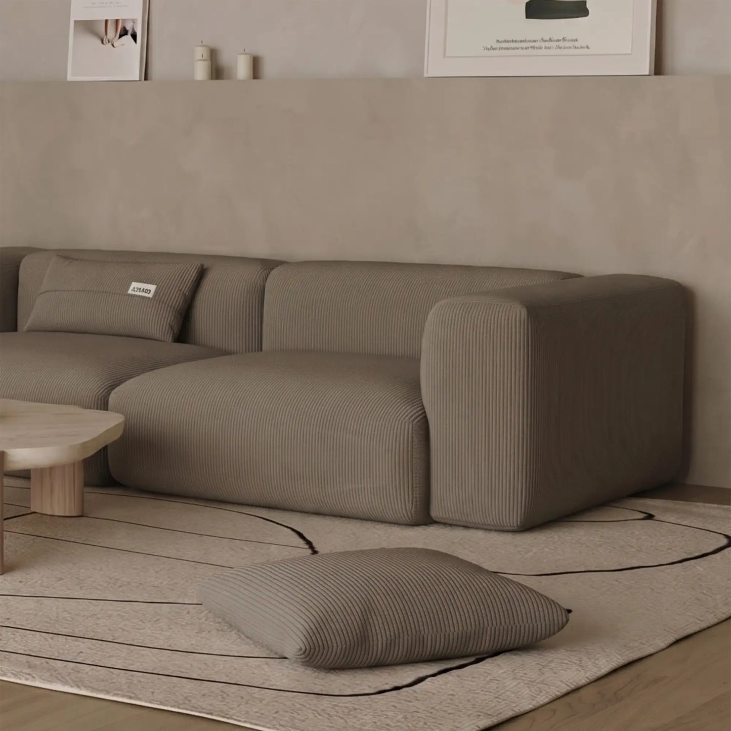 MOMO CORNER LEFT - CORDUROY STONE TAUPE