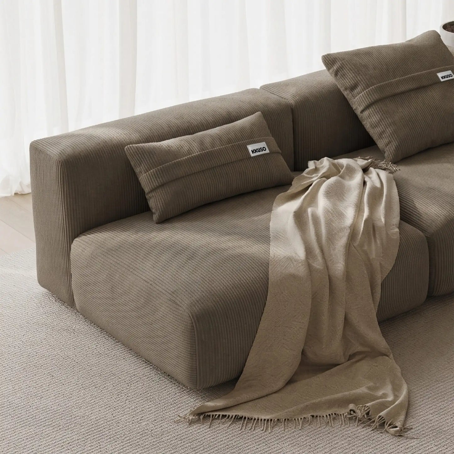 MOMO LOUNGER - CORDUROY STONE TAUPE