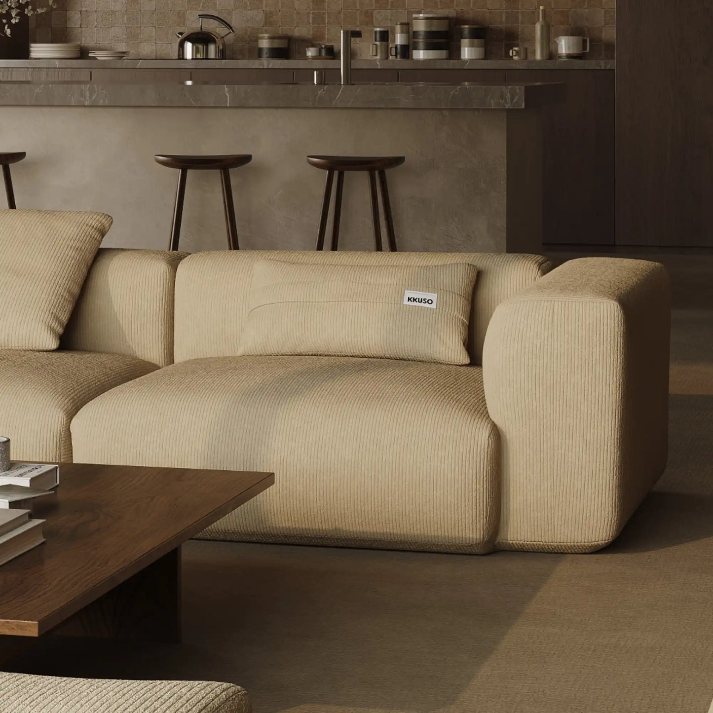 MOMO CORNER LEFT - CORDUROY SOFT SAND