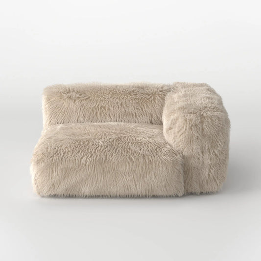 MOMO CORNER LEFT - FAUX FUR CAFE CREME