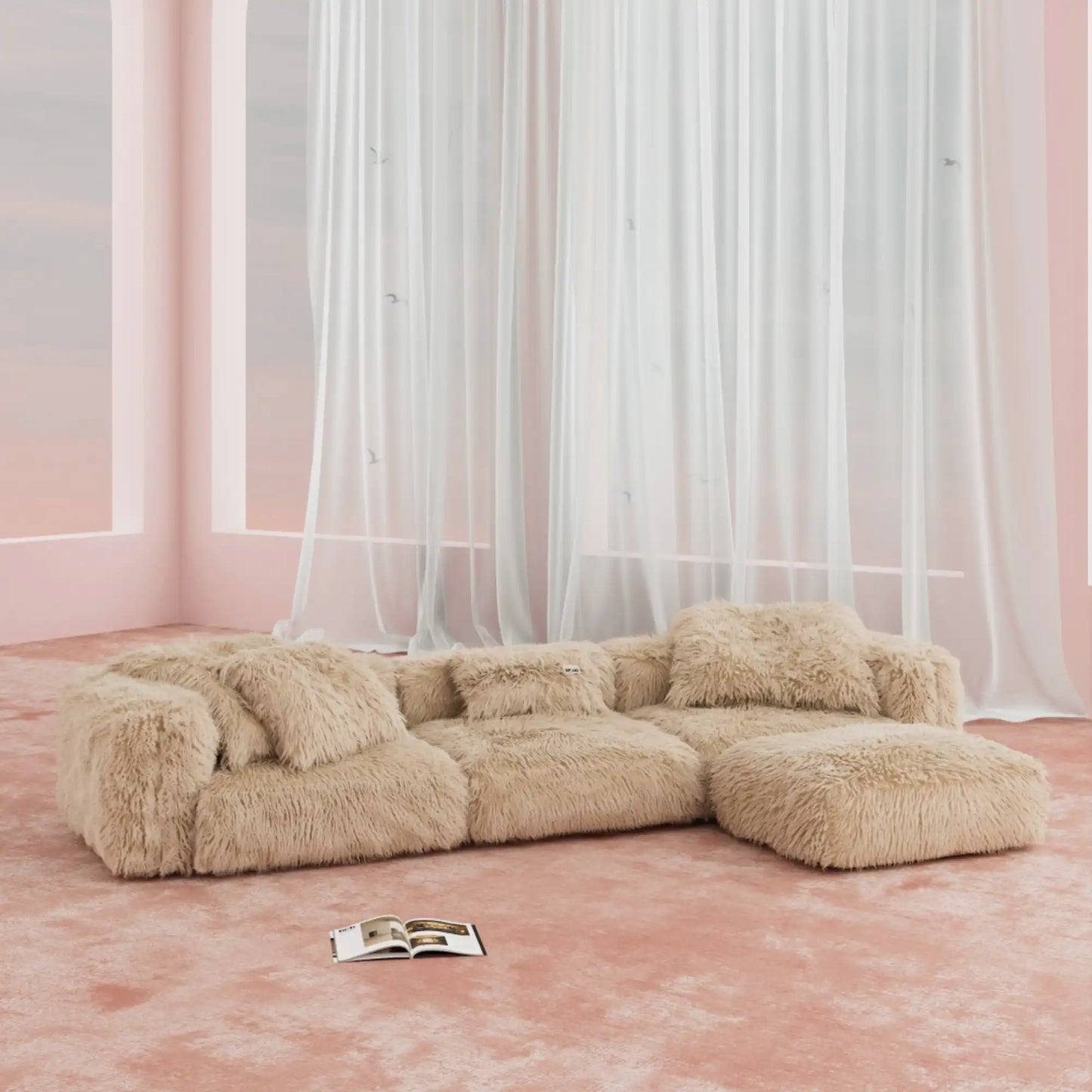 MOMO SET 6 - FAUX FUR CAFE CREME